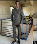 Ensemble Homme Élégant Gris Texturé
